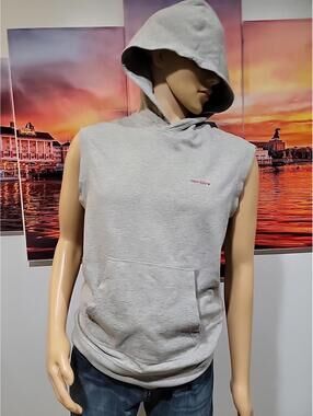 Armani Jeans Size M Heather Gray Hooded Men's Vest Sweater NEW #C